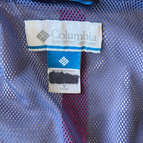 Columbia Hooded Lightweight Jacket Hot Pink Girls Small Size 7 / 8 Windbreaker - Picture 4 of 7